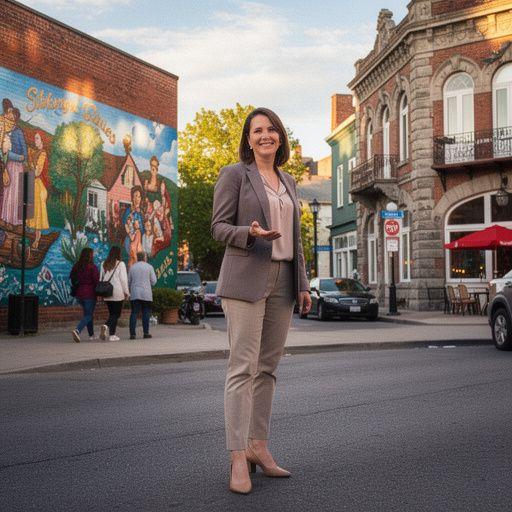 Дети, играющие в парке на фоне городской архитектуры